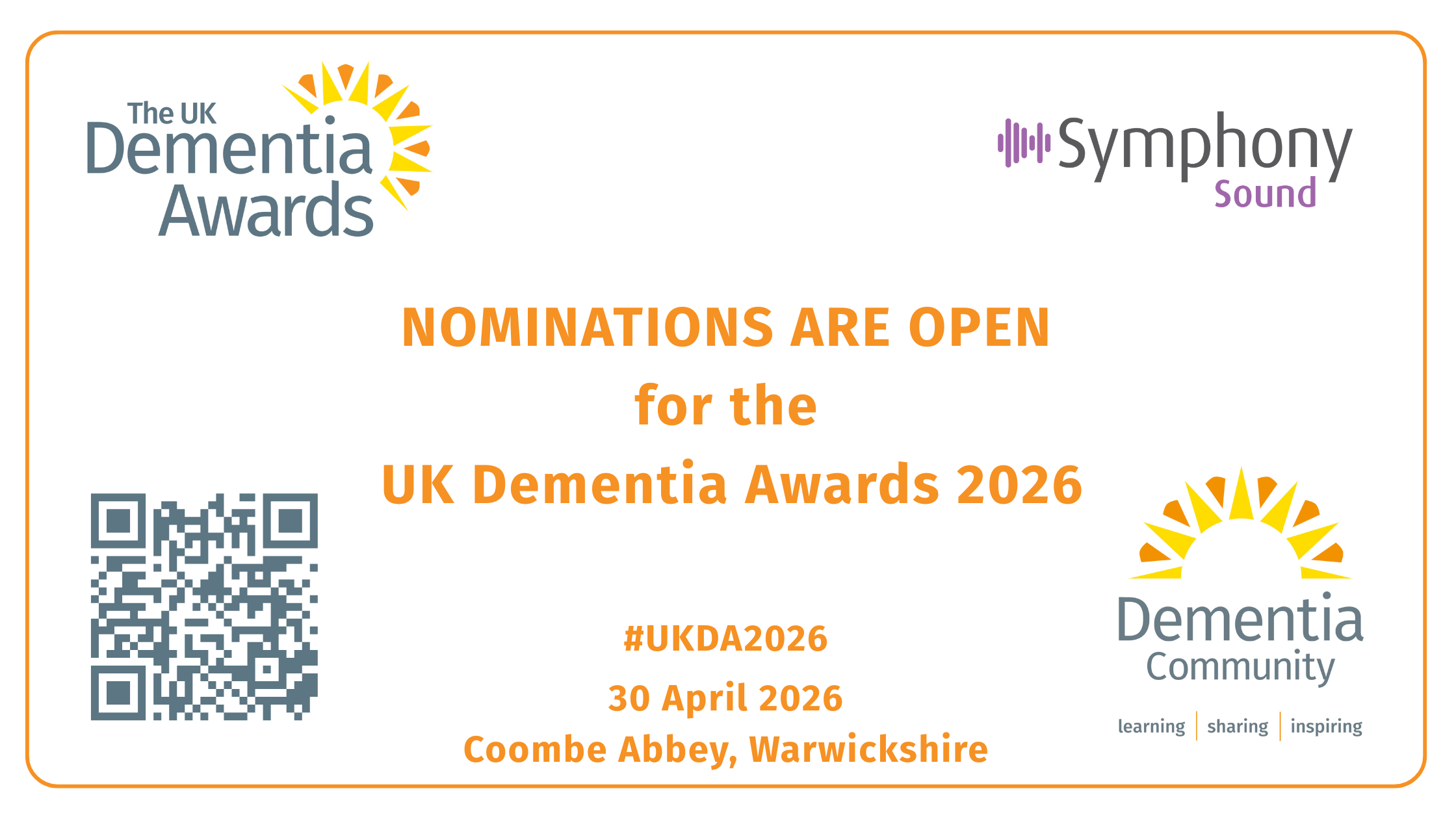 Nominations are now open for The UK Dementia Awards 2026!